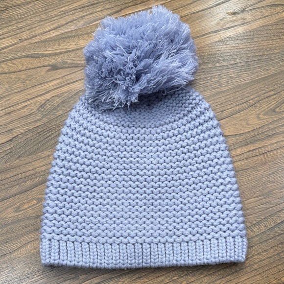 UGG Knit Wool Blend Pom Beanie in Soft Blue - Picture 3 of 5